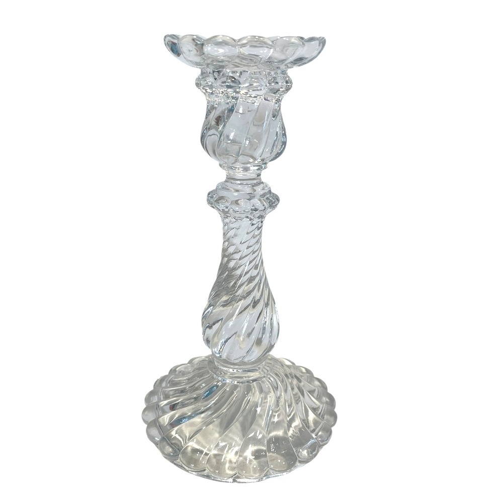Baccarat‎ Crystal Super Heavy BAMBOUS  Swirl 9" Candlestick